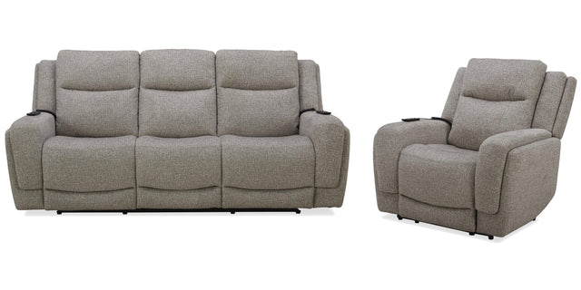 Parker House Penfield - Power Reclining Sofa And Recliner - Frappe