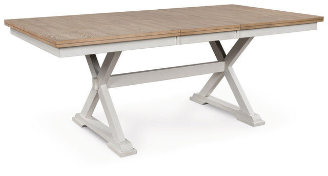 Ashley Purlaney RECT DRM Butterfly EXT Table - Antique White/Natural