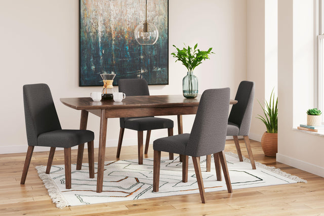 Ashley Lyncott - Charcoal / Brown- 5 Pc. - Butterfly Extension Table, 4 Side Chairs