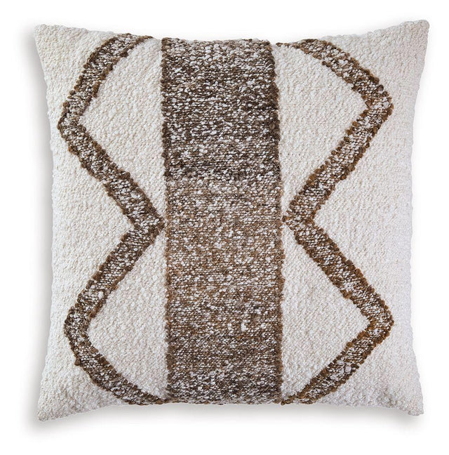 Ashley Brettwood Pillow (4/CS) - Ivory/Brown