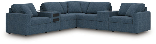 Ashley Modmax - Ink - 7-Piece Balanced Sectional With Audio And Storage Consoles