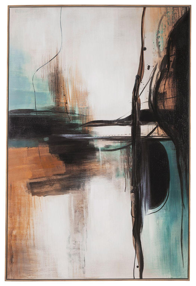 Ashley Brunonia Wall Art - Teal/Orange/Black
