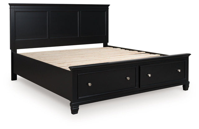 Ashley Lanolee - Black - King Panel Storage Bed