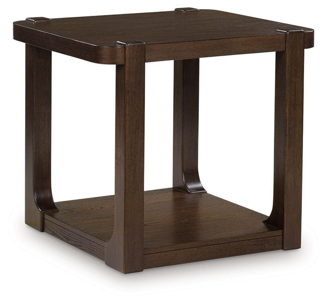 Ashley Breckington Rectangular End Table - Dark Brown