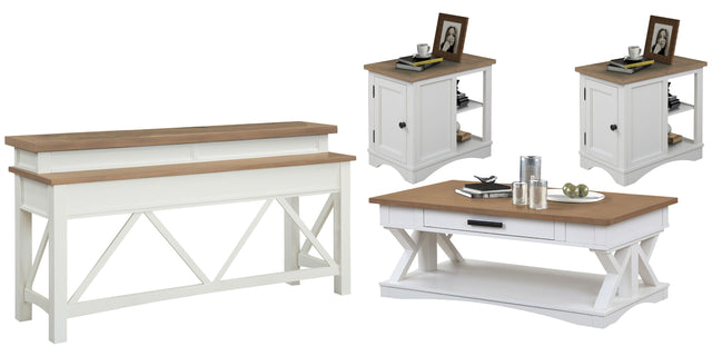 Parker House Americana Modern - Cocktail Table With 2 Chairside Tables And Console Table - Cotton