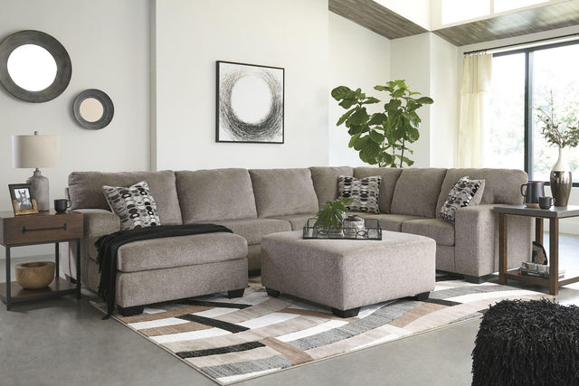 Ashley Ballinasloe - Platinum - 4 Pc. - Left Arm Facing Corner Chaise 3 Pc Sectional, Ottoman