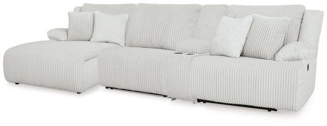 Ashley Top Tier - Alloy - 4-Piece Reclining Sectional With Laf Press Back Chaise