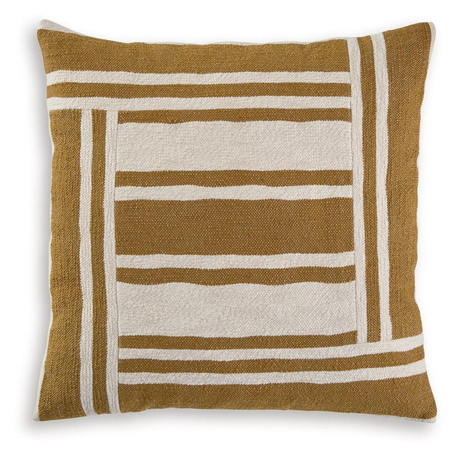 Ashley Darrman Pillow (4/CS) - Ochre/Ivory