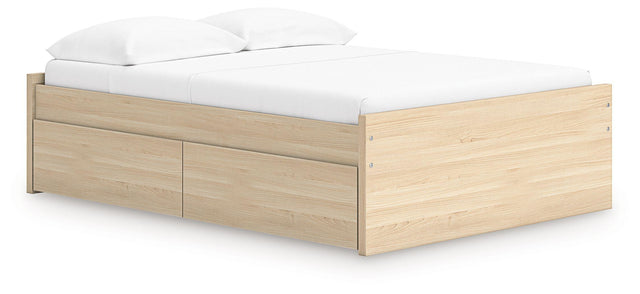 Ashley Onita - Natural - Full Platform Bed With 1 Side Storage