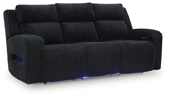 Ashley Forest Lake PWR REC Sofa with ADJ Headrest - Black