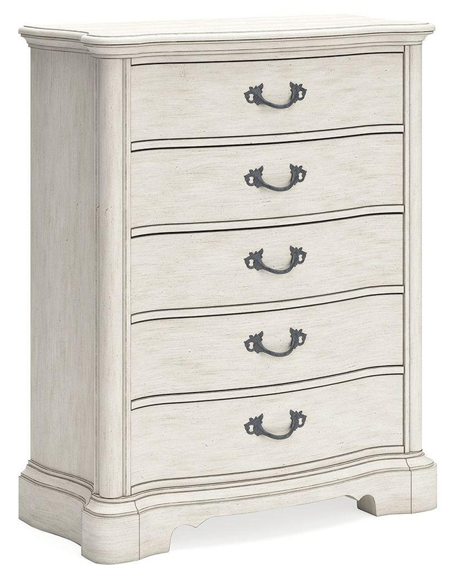 Ashley Arlendyne Five Drawer Chest - Antique White