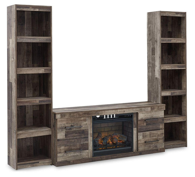 Ashley Derekson - Multi Gray - 3-Piece Entertainment Center With Electric Fireplace