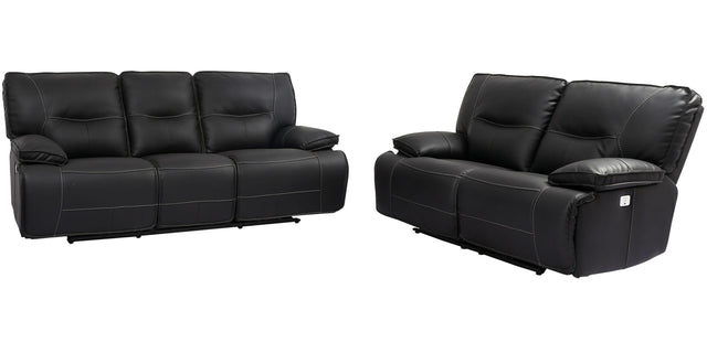 Parker House Spartacus - Power Reclining Sofa And Loveseat - Black