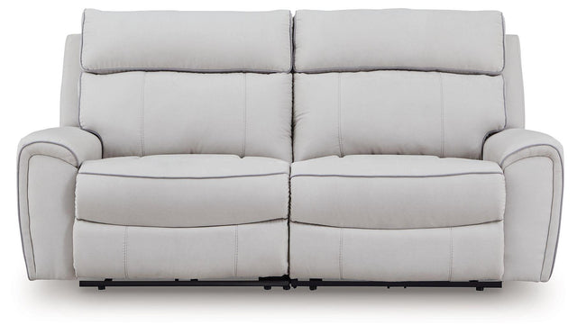 Ashley Social Pointe - Pearl / Ash - 2-Piece Reclining Loveseat