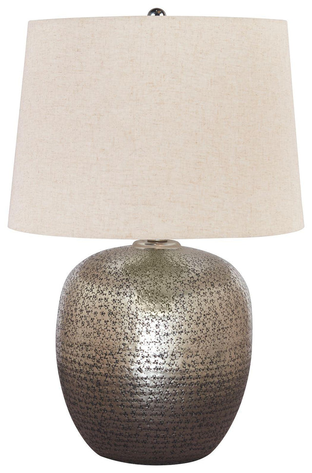 Ashley Magalie Metal Table Lamp (1/CN) - Antique Silver Finish
