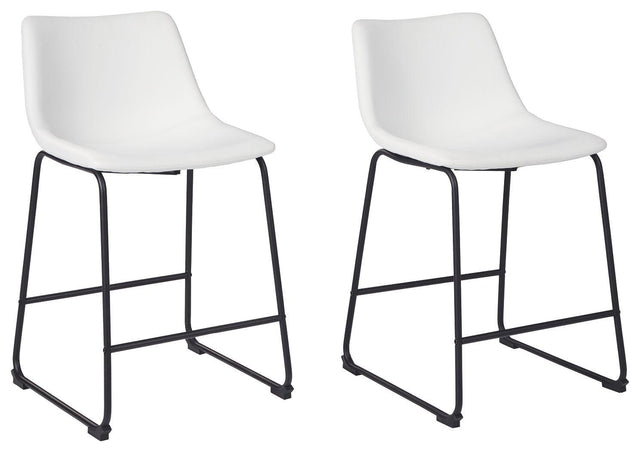 Ashley Centiar Upholstered Barstool (2/CN) - White