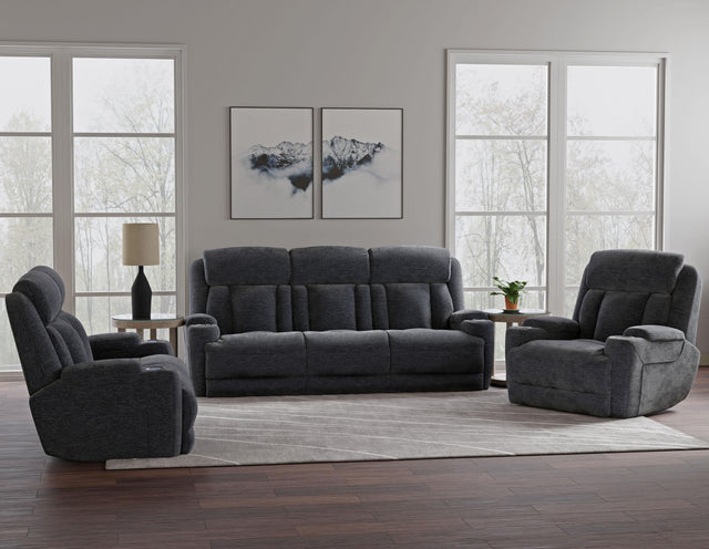 Parker House Dalton - Power Reclining Sofa Loveseat And Recliner - Lucky Charcoal