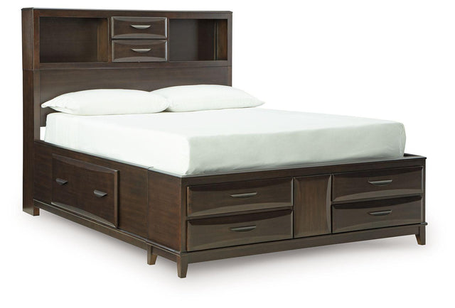 Ashley Vanmore - Dark Brown - Full Storage Bed