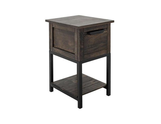 International Furniture Direct Dark Mita - Chairside Table - Cedar Brown