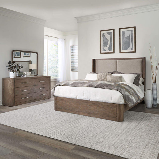 Liberty Furniture South Bend - 3 Piece Bedroom Set (California King Shelter Bed, Dresser & Mirror) - Brown