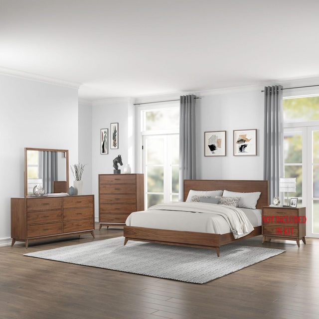 Liberty Furniture Century Modern - 3 Piece Bedroom Set (King California Platform Bed, Dresser & Mirror) - Light Brown