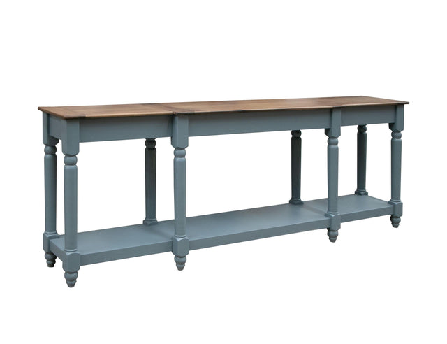 International Furniture Direct Tiffany - 94.5" Sofa Table - Blue / Brown