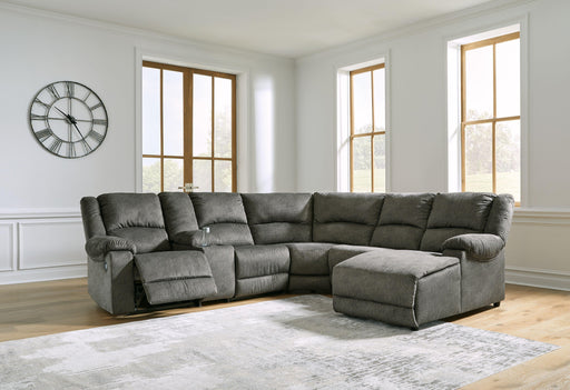 Ashley Benlocke - Flannel - Right Arm Facing Corner Chaise With Console 6 Pc Sectional