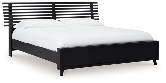 Ashley Danziar - Black - King Slat Panel Bed