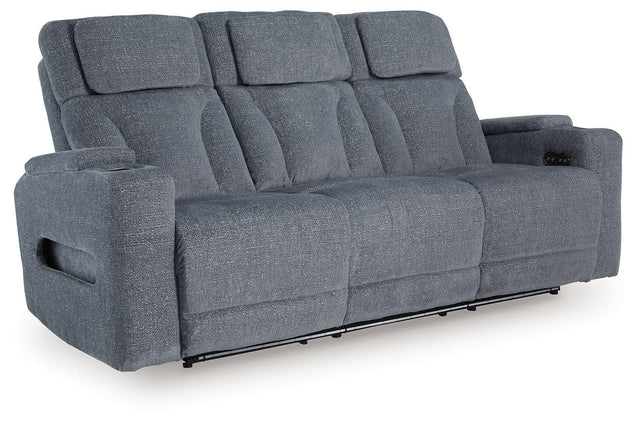 Ashley Studio Cave PWR REC Sofa with ADJ Headrest - Steel