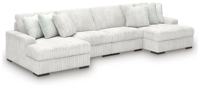 Ashley Stupendous - Alloy - 4-Piece Sectional With Double Chaise