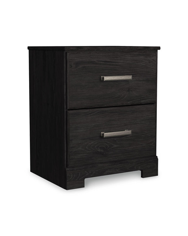 Ashley Belachime Two Drawer Night Stand - Charcoal