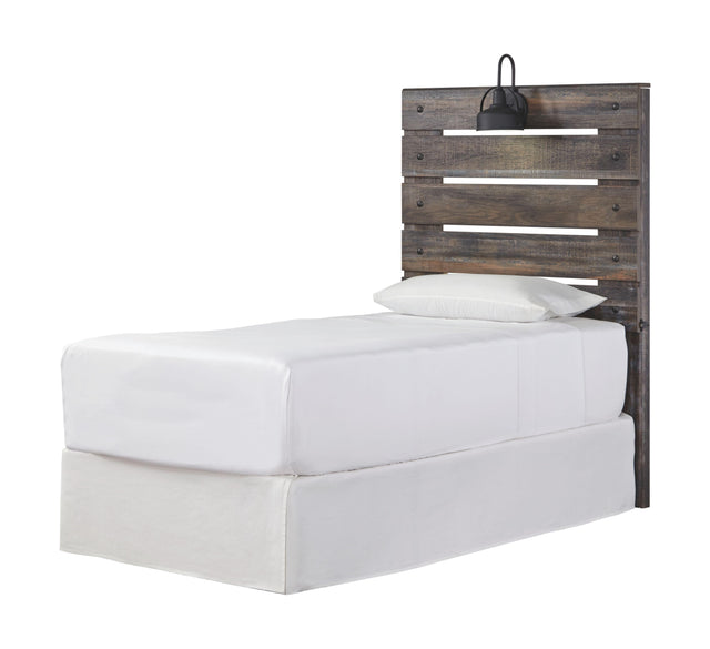 Ashley Drystan - Brown / Beige - Twin Panel Headboard with Bolt on Bed Frame
