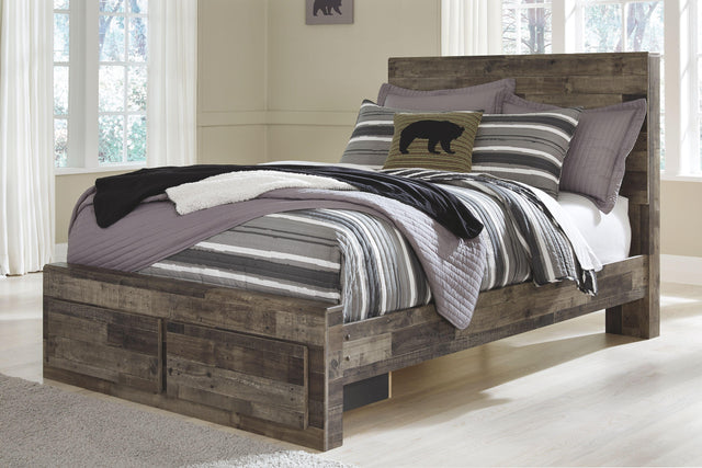 Ashley Derekson - Multi Gray - Full Panel Bed with 2 Storage Drawers
