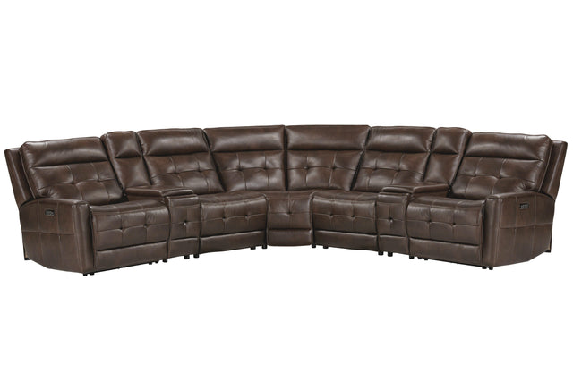 Parker House Canterbury - 7 Piece Zero Gravity Modular Power Reclining Sectional - Acorn
