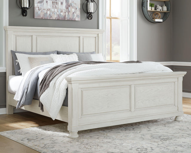 Ashley Robbinsdale - Antique White - King Panel Bed