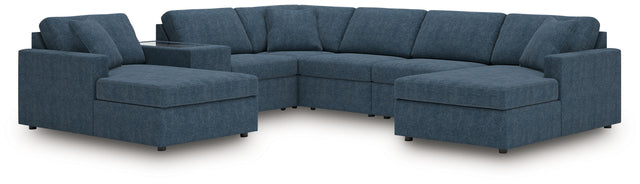 Ashley Modmax - Ink - 7-Piece Sectional With Laf And Raf Corner Chaises And With Storage Console
