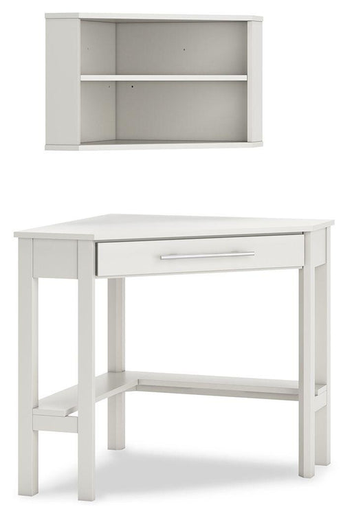 Ashley Grannen - White - Corner Desk, Bookcase