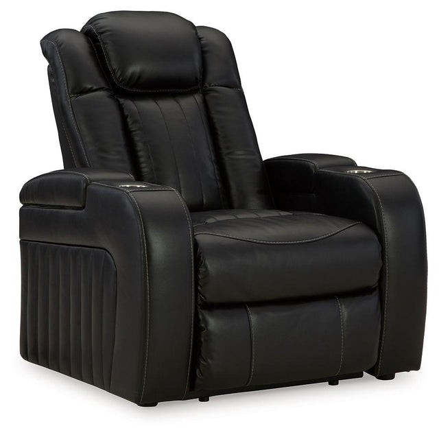 Ashley Caveman Den PWR Recliner/ADJ Headrest - Midnight