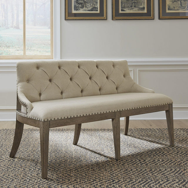Liberty Furniture Americana Farmhouse - Upholstered Shelter Dining Bench - Beige