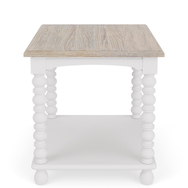 Riverside Furniture Rosalie - Rectangular Spindle Side Table - White