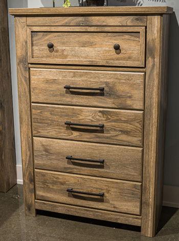 Ashley Rusticott Five Drawer Chest - Brown