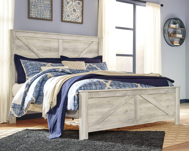 Ashley Bellaby - Whitewash - King Crossbuck Panel Bed