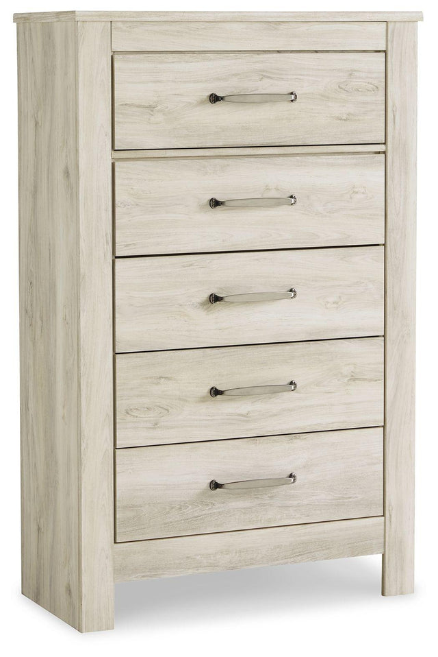 Ashley Bellaby Five Drawer Chest - Whitewash