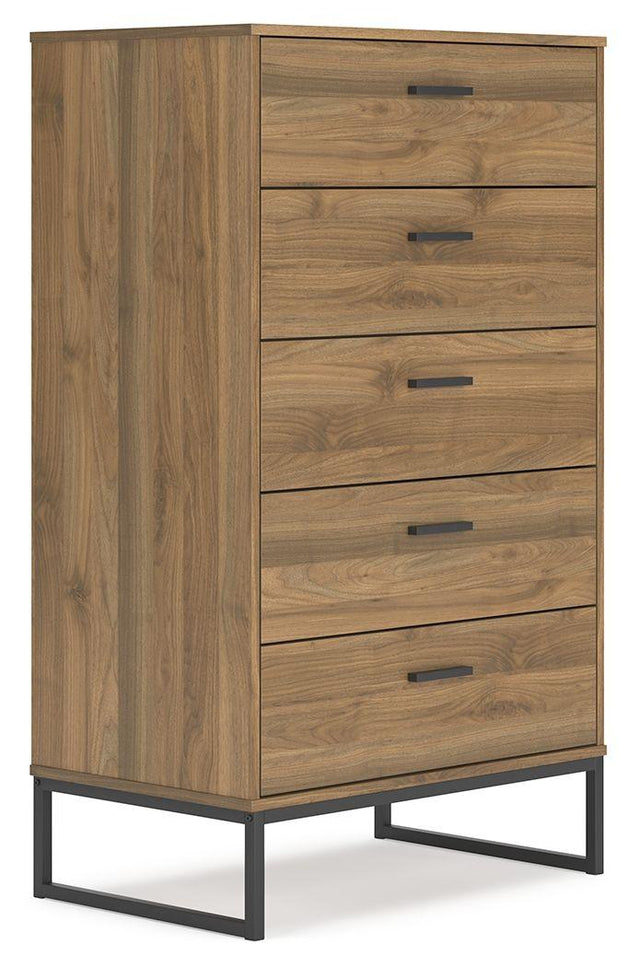 Ashley Deanlow Five Drawer Chest - Honey