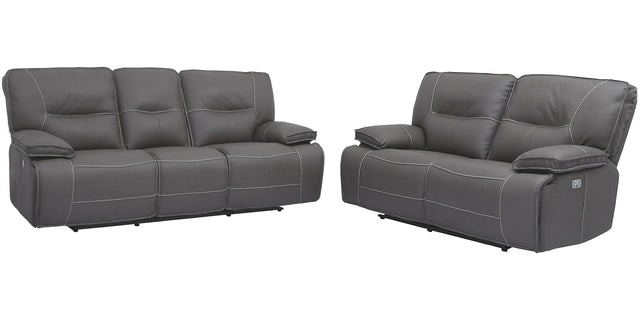 Parker House Spartacus - Power Reclining Sofa And Loveseat - Haze