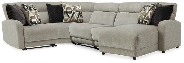 Ashley Colleyville - Stone - 5-Piece Power Reclining Sectional With RAF Chaise