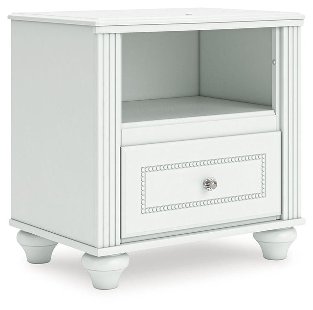 Ashley Kozlani One Drawer Night Stand - White