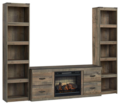 Ashley Trinell - Brown - 3-Piece Entertainment Center With Electric Fireplace