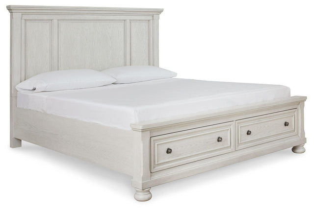 Ashley Robbinsdale - Antique White - Queen Panel Storage Bed