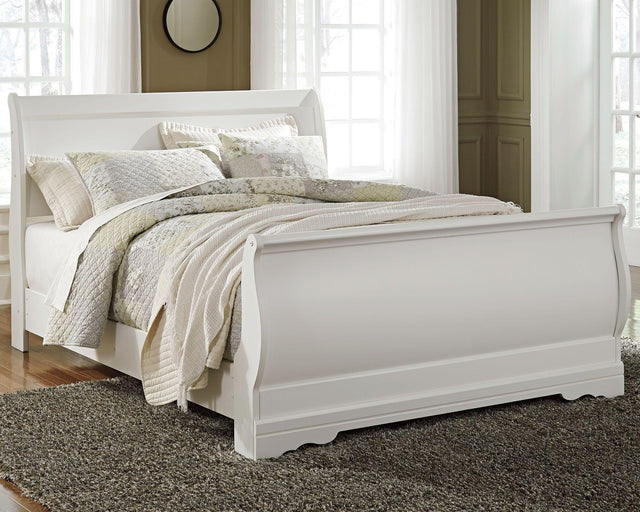 Ashley Anarasia - White - Queen Sleigh Bed